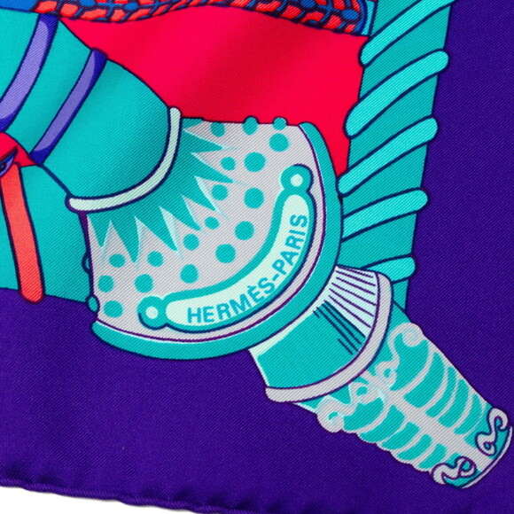 HERMES Black Silk Scarf - Picture 7 of 9